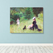 Berthe Morisot - in een Park Canvas Afdruk (Insitu (Houten vloer))