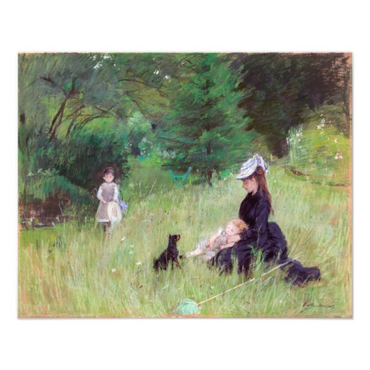 Berthe Morisot - in een Park Foto Afdruk (Voorkant)