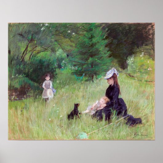 Berthe Morisot - In een park Poster (Voorkant)