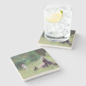 Berthe Morisot - in een Park Stenen Onderzetter (Zijkant)