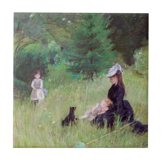 Berthe Morisot - in een Park Tegeltje (Voorkant)