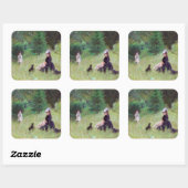 Berthe Morisot - in een Park Vierkante Sticker (Vel)