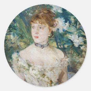 Berthe Morisot - Jong meisje in baljurk Ronde Sticker