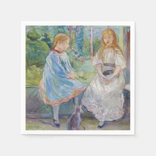 Berthe Morisot - Jonge meisjes aan het raam Servet (Voorkant)