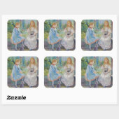 Berthe Morisot - Jonge meisjes aan het raam Vierkante Sticker (Vel)