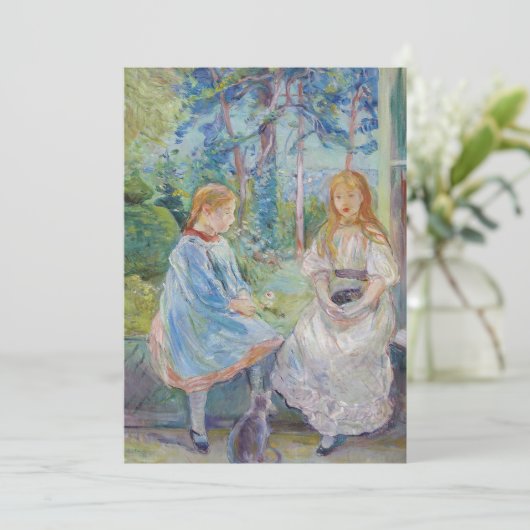 Berthe Morisot - Jonge meisjes bij het raam Bedankkaart (Staand voorkant)