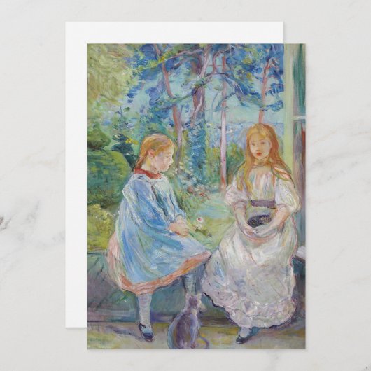 Berthe Morisot - Jonge meisjes bij het raam Bedankkaart (Voorkant / Achterkant)