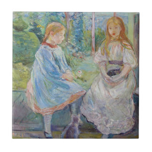 Berthe Morisot - Jonge meisjes bij het raam Tegeltje