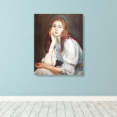 Berthe Morisot - Julie Daydreaming Canvas Afdruk (Insitu (Houten vloer))