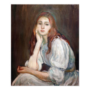 Berthe Morisot - Julie Daydreaming Foto Afdruk