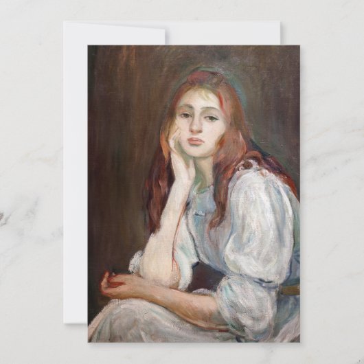 Berthe Morisot - Julie Daydreaming Kaart (Voorkant)