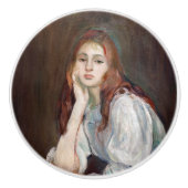 Berthe Morisot - Julie Daydreaming Keramische Knop (Voorkant)