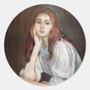Berthe Morisot - Julie Daydreaming Ronde Sticker