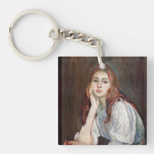 Berthe Morisot - Julie Daydreaming Sleutelhanger (Voorkant)