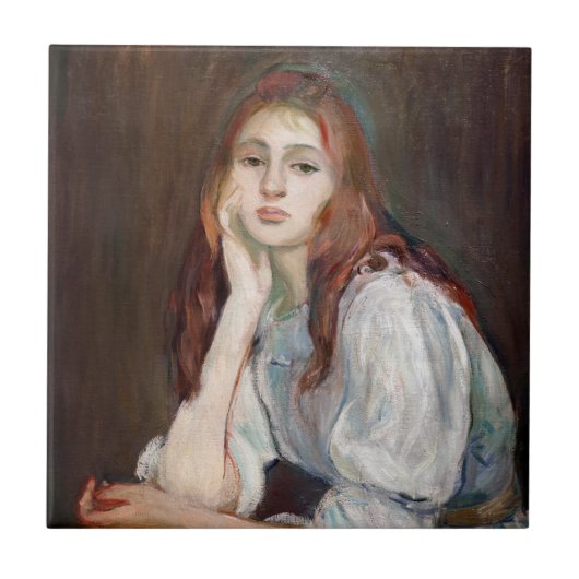 Berthe Morisot - Julie Daydreaming Tegeltje (Voorkant)