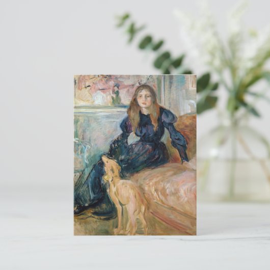 Berthe Morisot - Julie en haar Greyhound Laerte Briefkaart (Staand voorkant)