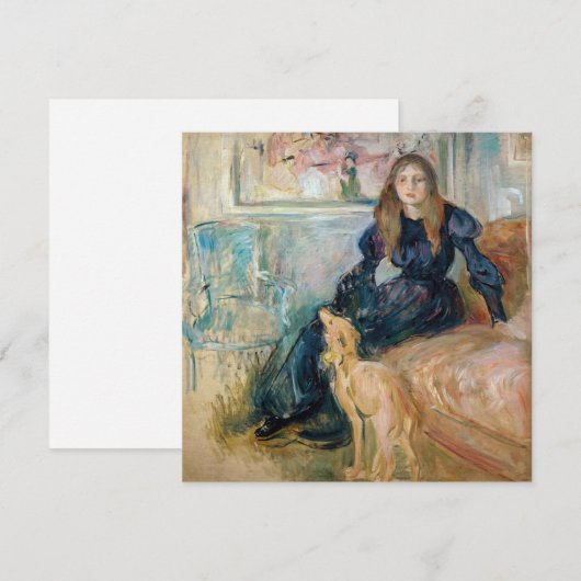 Berthe Morisot - Julie en haar Greyhound Laerte Kaart (Voorkant / Achterkant)
