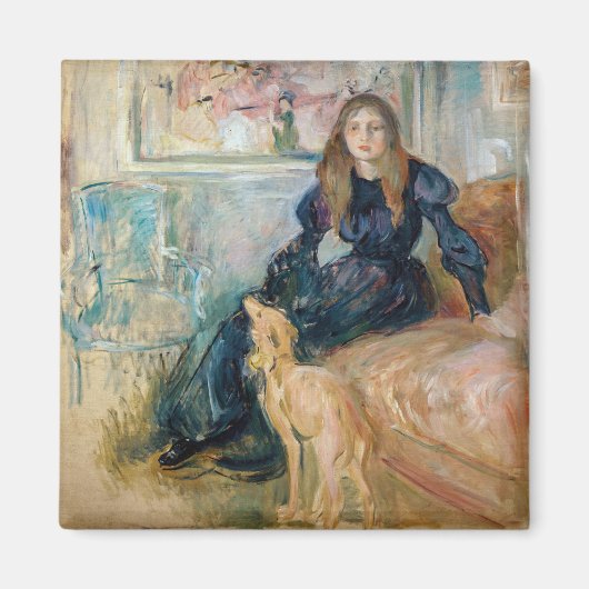 Berthe Morisot - Julie en haar Greyhound Laerte Magneet (Voorkant)