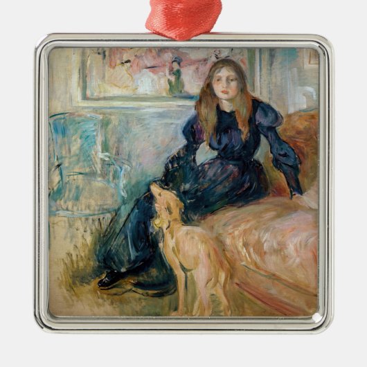 Berthe Morisot - Julie en haar Greyhound Laerte Metalen Ornament (Voorkant)