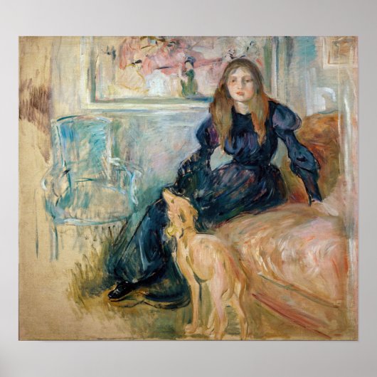 Berthe Morisot - Julie en haar Greyhound Laerte Poster (Voorkant)