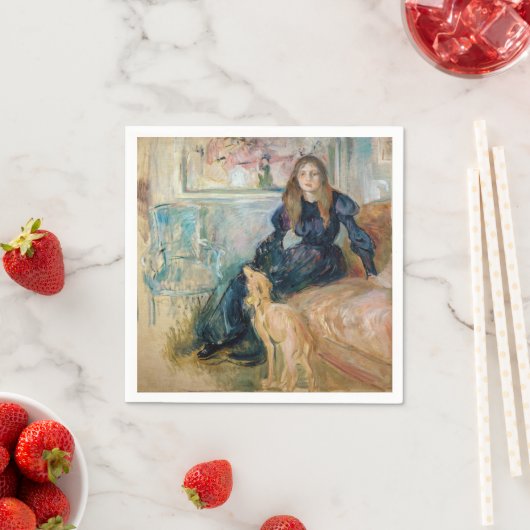 Berthe Morisot - Julie en haar Greyhound Laerte Servet (Insitu)