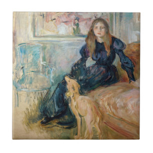 Berthe Morisot - Julie en haar Greyhound Laerte Tegeltje