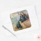 Berthe Morisot - Julie en haar Greyhound Laerte Vierkante Sticker (Envelop)