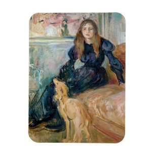 Berthe Morisot - Julie en haar hazewindhond Laerte Magneet