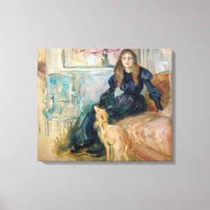 Berthe Morisot - Julie en haar Schotse herdershond Canvas Afdruk