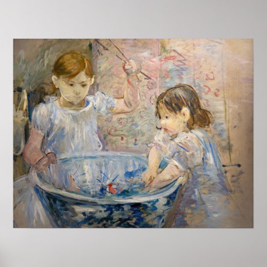 Berthe Morisot - Kinderen in het bassin Poster (Voorkant)