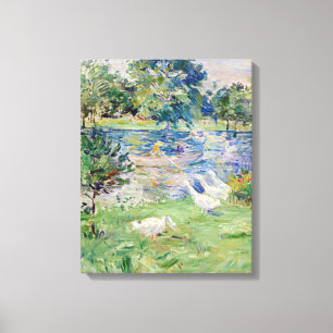 Berthe Morisot - Meisje in een boot met ganzen Canvas Afdruk