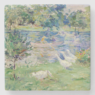 Berthe Morisot - Meisje in een boot met ganzen Stenen Onderzetter