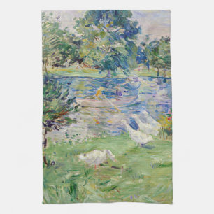 Berthe Morisot - Meisje in een boot met ganzen Theedoek