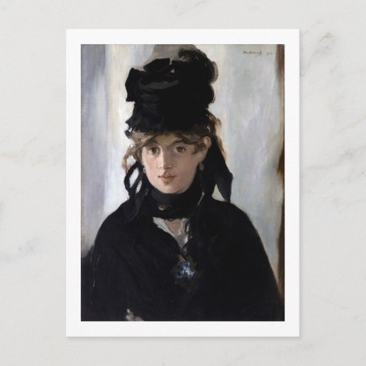 Berthe Morisot met een bruut van Violets, Manet Briefkaart (Voorkant)