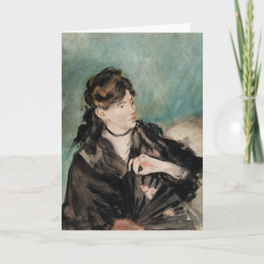 Berthe Morisot met een fan | Édouard Manet Kaart (Voorkant)