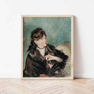 Berthe Morisot met een fan Édouard Manet Poster