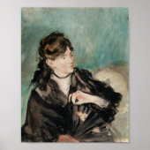 Berthe Morisot met een fan | Édouard Manet Poster (Voorkant)