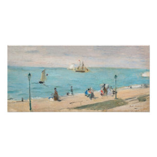 Berthe Morisot - Op het strand, Les Petites-Dalles Foto Afdruk