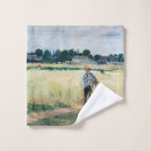 Berthe Morisot - Op Wheatfield in Gennevillier Bad Handdoek (Wasdoekje)
