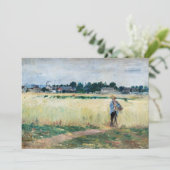 Berthe Morisot - Op Wheatfield in Gennevillier Bedankkaart (Staand voorkant)