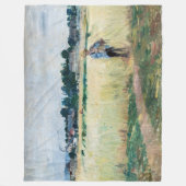 Berthe Morisot - Op Wheatfield in Gennevillier Fleece Deken (Voorkant)