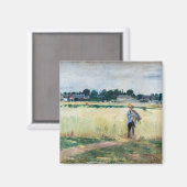 Berthe Morisot - Op Wheatfield in Gennevillier Magneet (Voorkant / Achterkant)