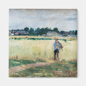 Berthe Morisot - Op Wheatfield in Gennevillier Magneet (Voorkant)