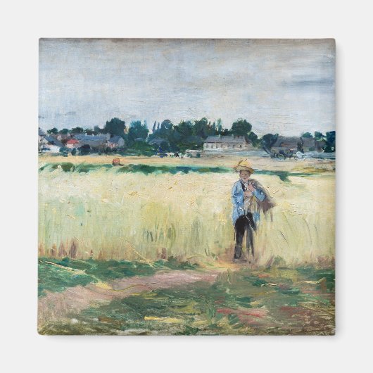 Berthe Morisot - Op Wheatfield in Gennevillier Magneet (Voorkant)