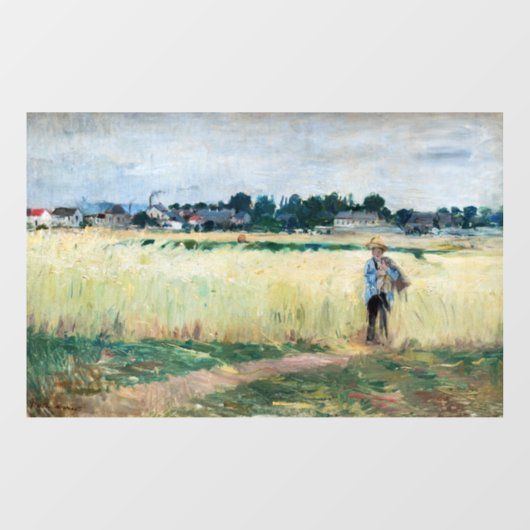 Berthe Morisot - Op Wheatfield in Gennevillier Raamsticker (Vel)