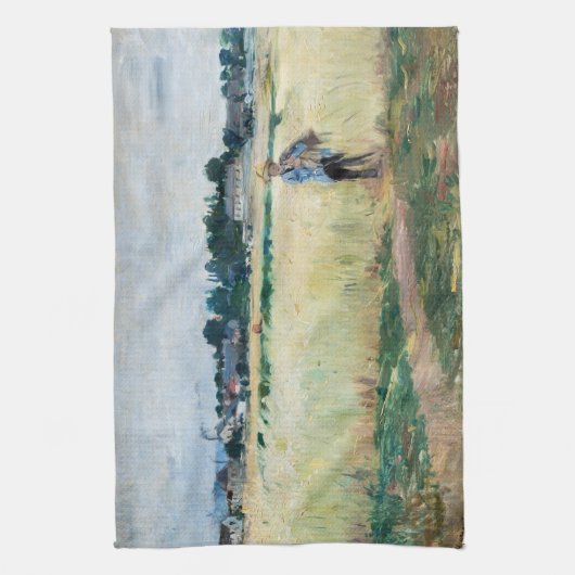Berthe Morisot - Op Wheatfield in Gennevillier Theedoek (Verticaal)
