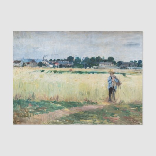 Berthe Morisot - Op Wheatfield in Gennevillier Tissuepapier (Voorkant)
