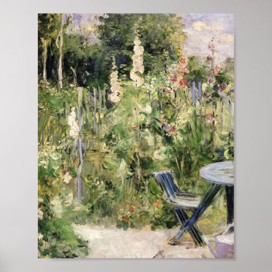 Berthe Morisot - Rozen Tremieres Hollyhocks 1884 Poster (Voorkant)