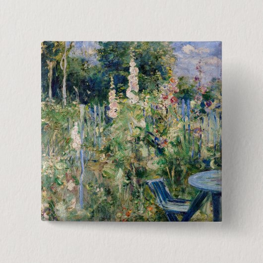 Berthe Morisot - Rozen Tremieres Vierkante Button 5,1 Cm (Voorkant)