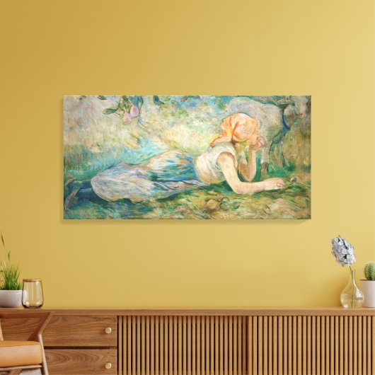 Berthe Morisot - Shepherdess Resting Canvas Afdruk (Insitu (Woonkamer))